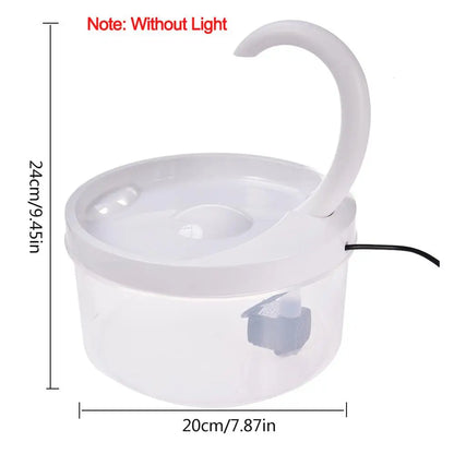 2L LED Blue Light USB-Powered Automatic Pet Water Fountain with Filtration System for Cats and Dogs
