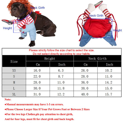 Halloween Dog Costumes - Adjustable Cosplay Outfits for Medium to Large Dogs, Including Bulldogs and Pugs