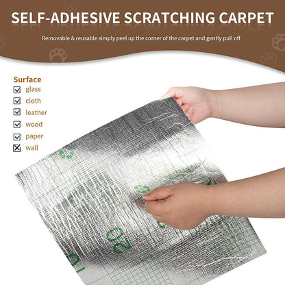 Self-Adhesive Carpet Cat Scratch Board for Wall Protection and Sofa Defense - Trimmable Pet Product for Paw Maintenance