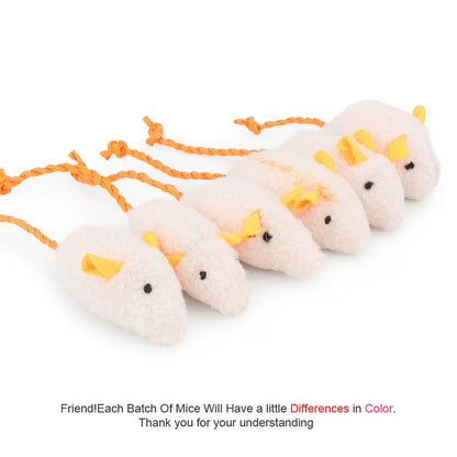 Set of 6 Plush Catnip Mice Toys for Cats and Kittens