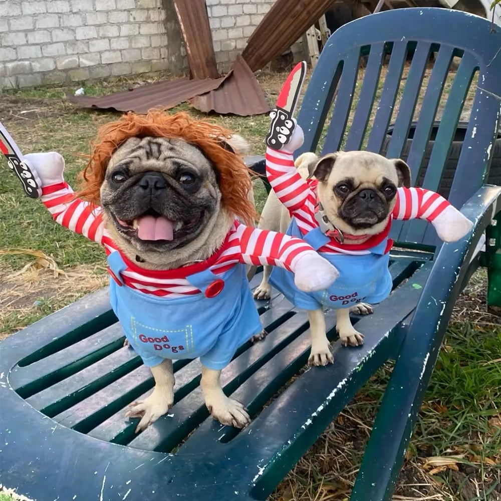 Halloween Dog Costumes - Adjustable Cosplay Outfits for Medium to Large Dogs, Including Bulldogs and Pugs