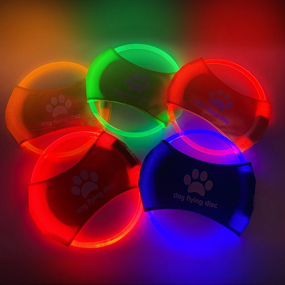 LED Illuminated Dog Flying Discs - Engaging Training Toy for Pets
